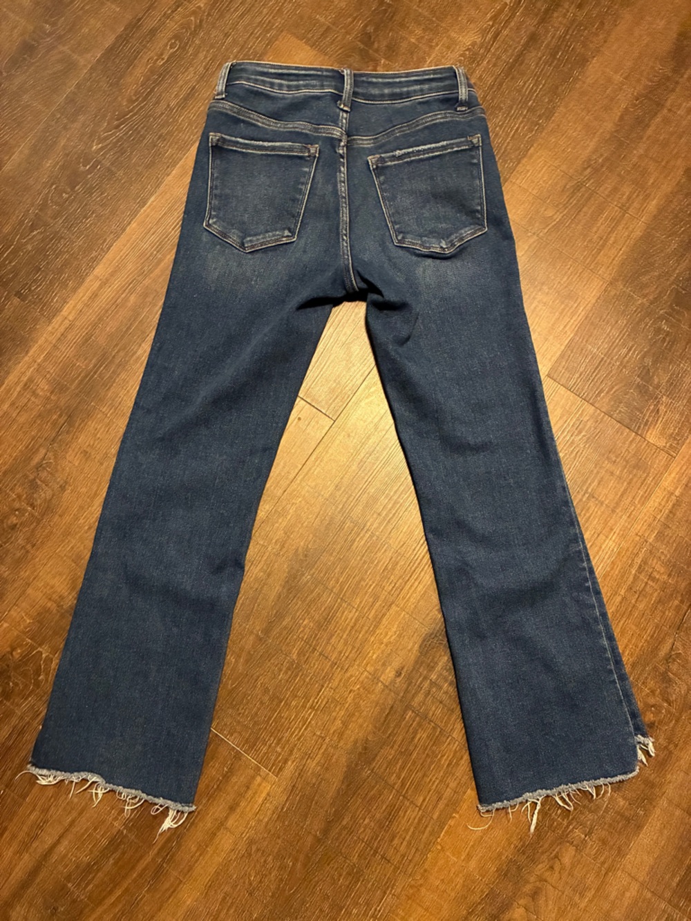 VERVET Women's High-Rise Raw Step Hem Cropped Kick Flare Jeans size 26 - Picture 5 of 8